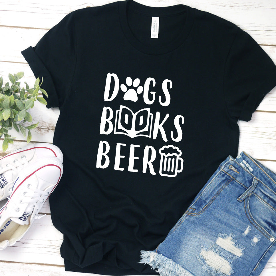 Dogs Books Beer T-Shirt