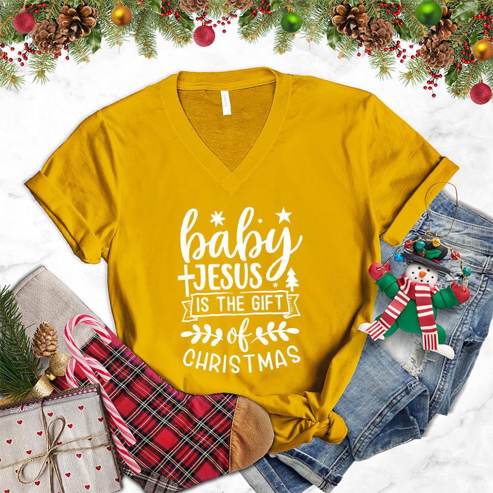 Baby Jesus Is The Gift Of Christmas V-Neck - Brooke & Belle