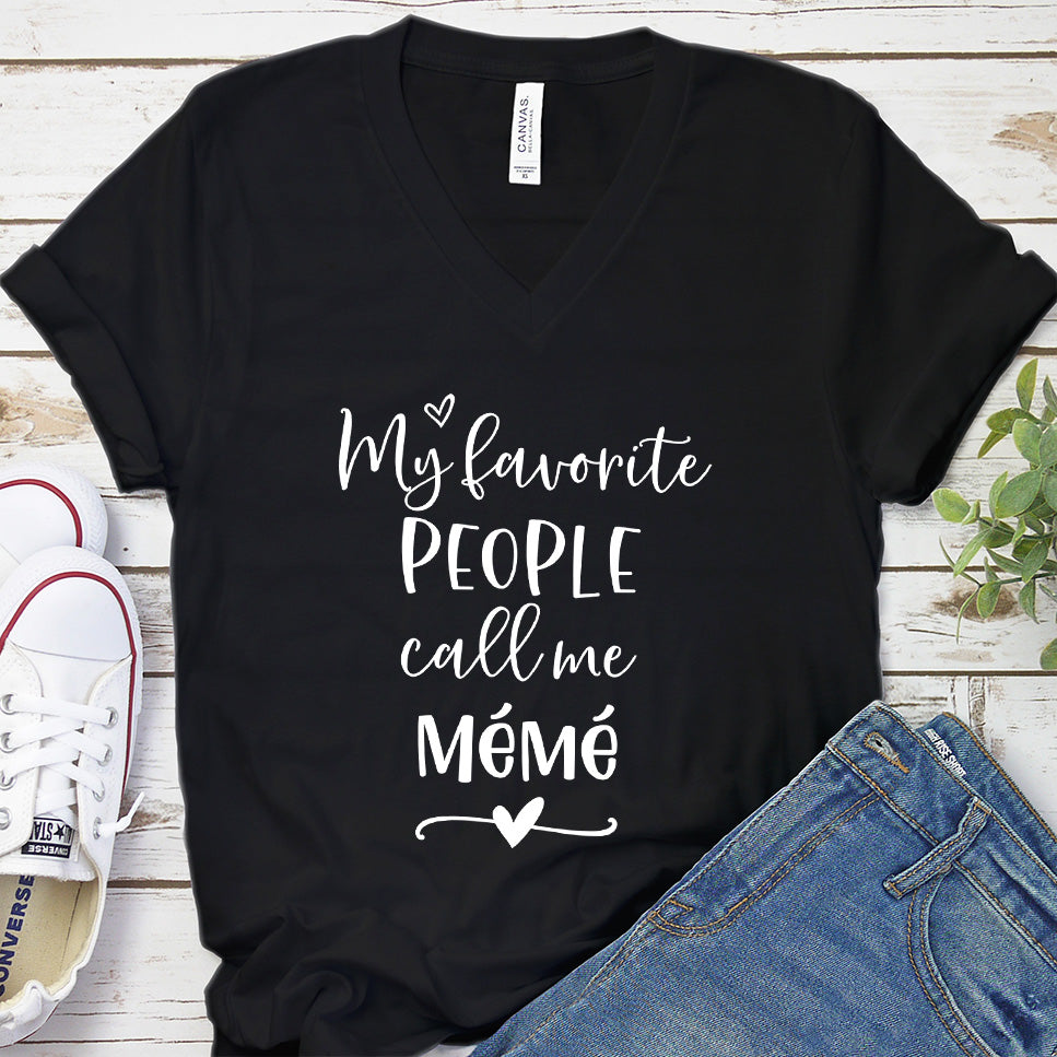 My Favorite People Call Me Mémé V-Neck
