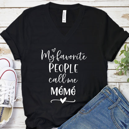 My Favorite People Call Me Mémé V-Neck