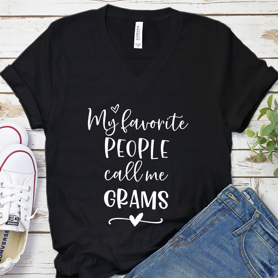 My Favorite People Call Me Grams V-Neck