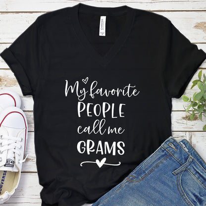 My Favorite People Call Me Grams V-Neck