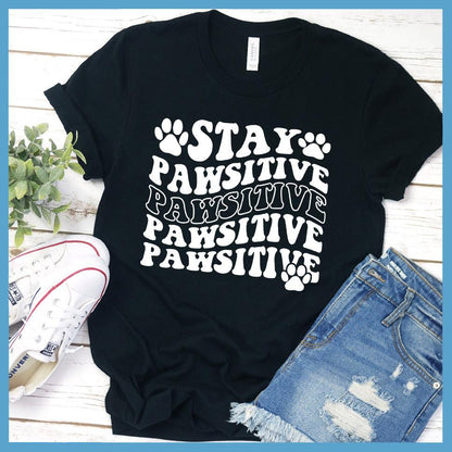 Stay Pawsitive Retro T-Shirt
