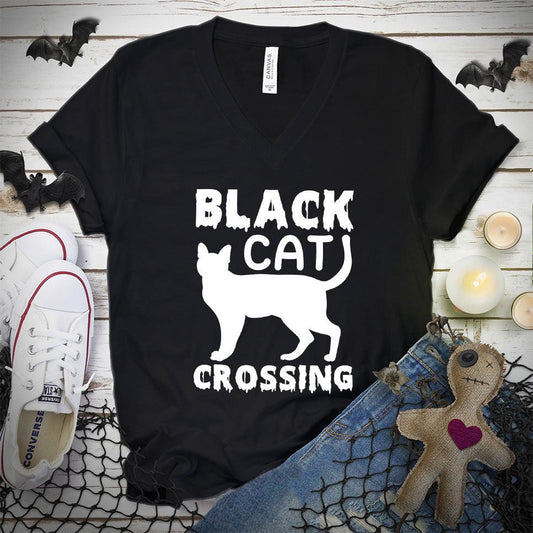 Black Cat Crossing V-Neck - Brooke & Belle