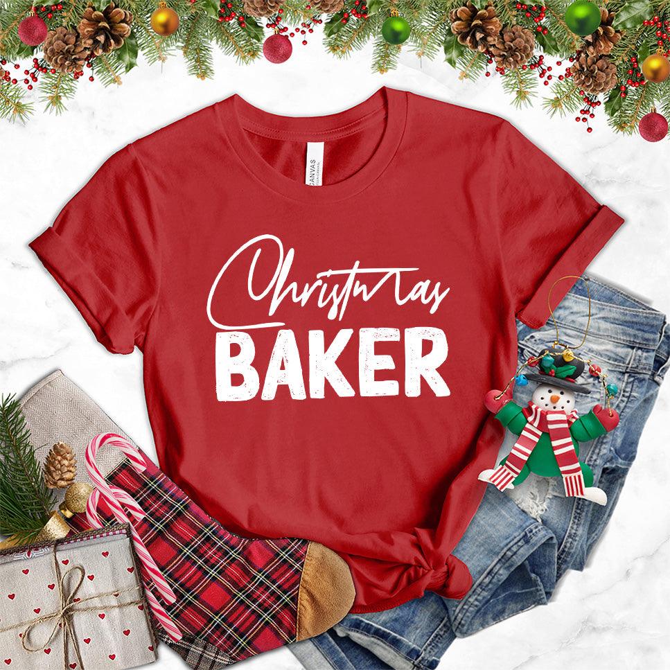 Christmas Baker T-Shirt Canvas Red - Festive Christmas Baker themed t-shirt with fun holiday graphic