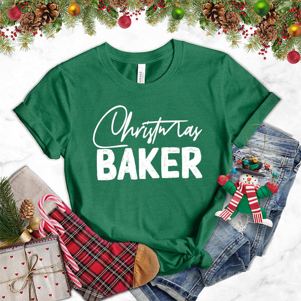 Christmas Baker T-Shirt Heather Grass Green - Festive Christmas Baker themed t-shirt with fun holiday graphic