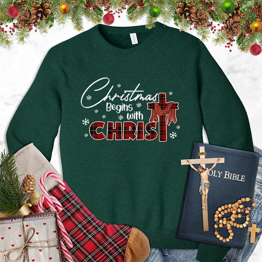 Christmas Begins With Christ Colored Edition Sweatshirt - Brooke & Belle