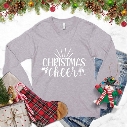 Christmas Cheer Long Sleeves Storm - Festive long sleeve tee with 'Christmas Cheer' and holiday bells design