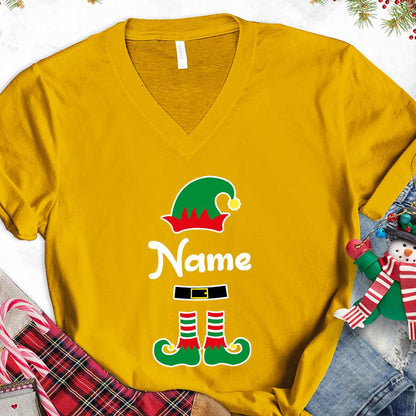 Christmas Elf Colored Edition Personalized Version 1 V-Neck - Brooke & Belle