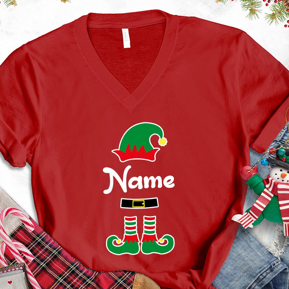 Christmas Elf Colored Edition Personalized Version 1 V-Neck - Brooke & Belle