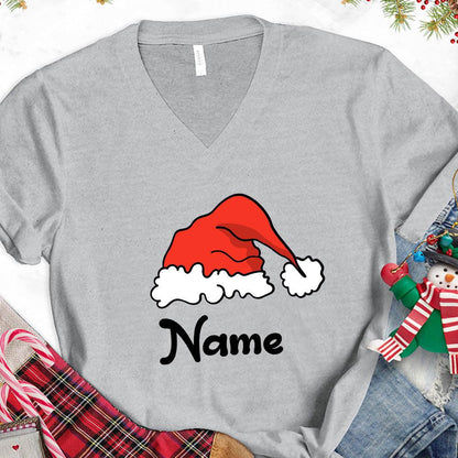 Christmas Hat Colored Edition Personalized Version 1 V-Neck - Brooke & Belle