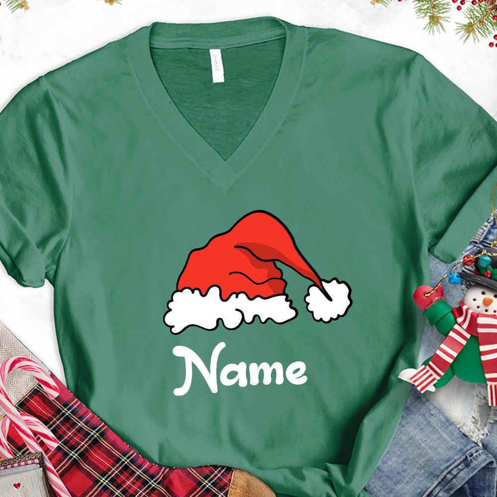Christmas Hat Colored Edition Personalized Version 1 V-Neck - Brooke & Belle