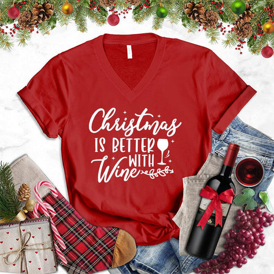 Christmas Is Better With Wine V-Neck - Brooke & Belle