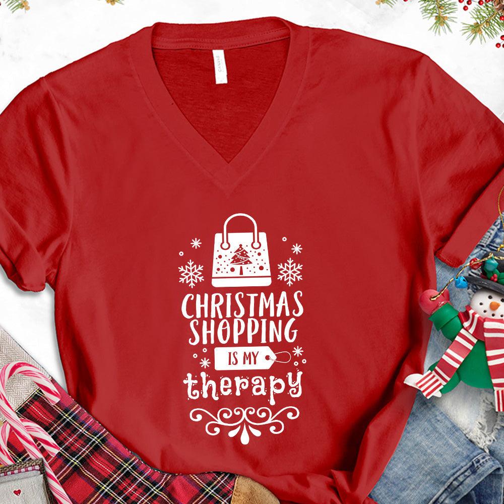 Christmas Shopping Is My Therapy Version 1 V-Neck - Brooke & Belle