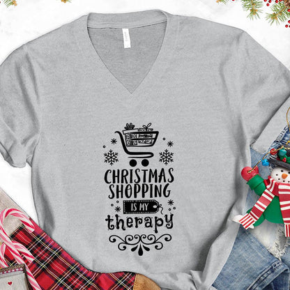 Christmas Shopping Is My Therapy Version 2 V-Neck - Brooke & Belle