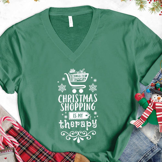 Christmas Shopping Is My Therapy Version 2 V-Neck - Brooke & Belle