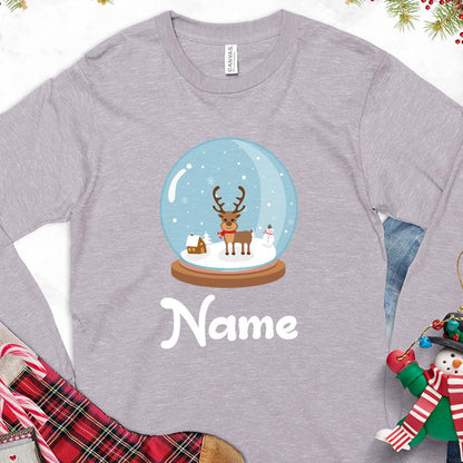 Christmas Snow Globe Colored Edition Personalized Version 1 Long Sleeves - Brooke & Belle