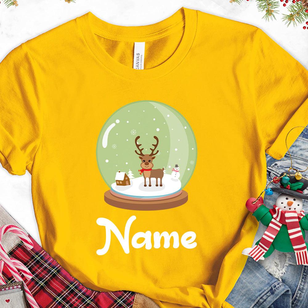 Christmas Snow Globe Colored Edition Personalized Version 1 T-Shirt - Brooke & Belle
