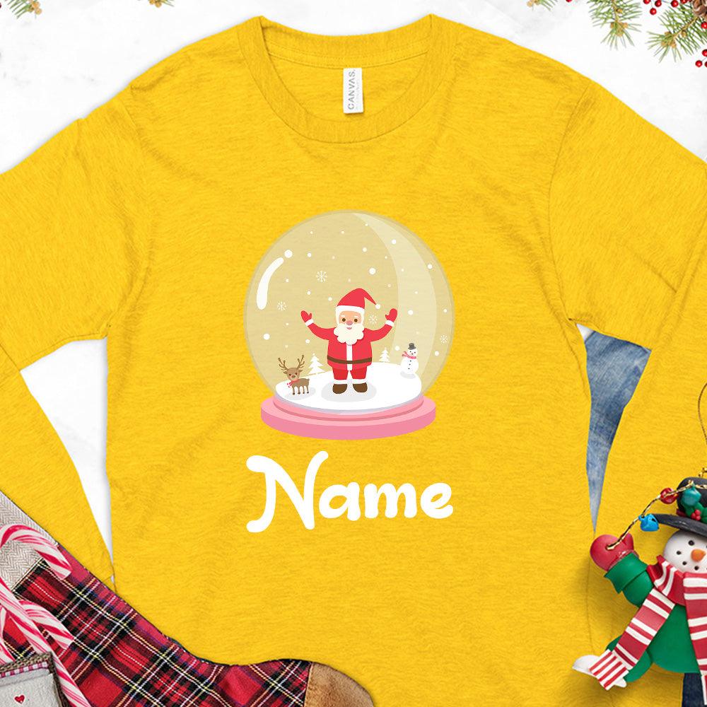 Christmas Snow Globe Colored Edition Personalized Version 2 Long Sleeves - Brooke & Belle