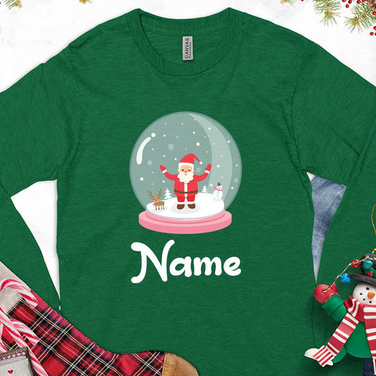 Christmas Snow Globe Colored Edition Personalized Version 2 Long Sleeves - Brooke & Belle