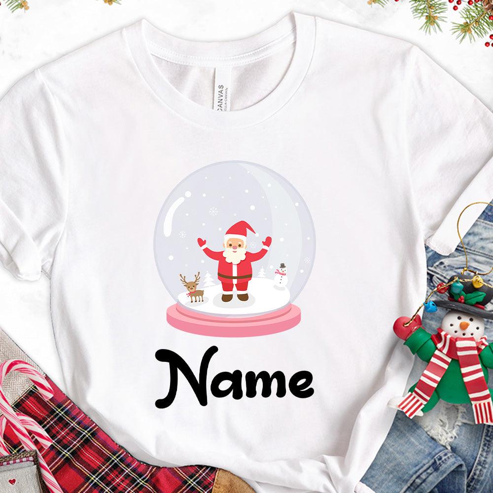 Christmas Snow Globe Colored Edition Personalized Version 2 T-Shirt - Brooke & Belle