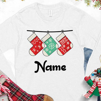 Christmas Socks Colored Edition Personalized Version 1 Long Sleeves - Brooke & Belle