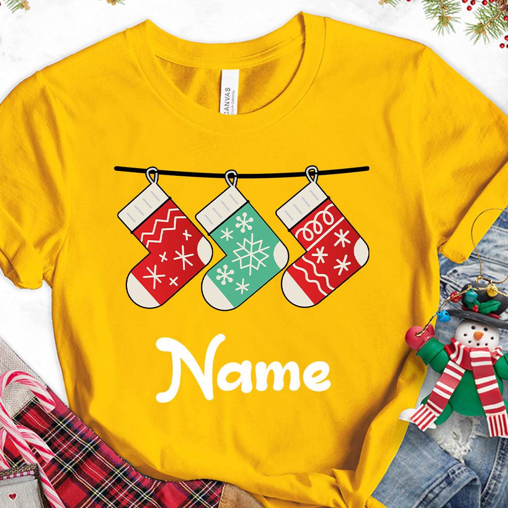 Christmas Socks Colored Edition Personalized Version 1 T-Shirt - Brooke & Belle