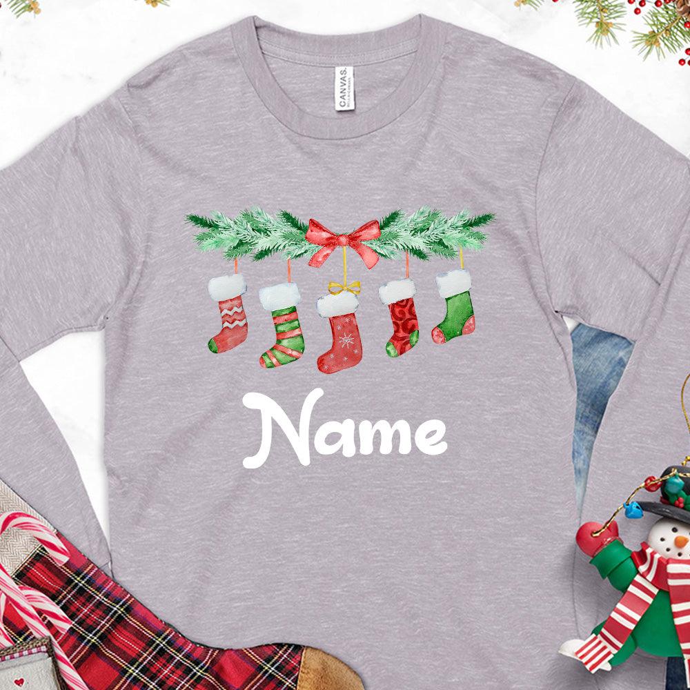 Christmas Socks Colored Edition Personalized Version 2 Long Sleeves - Brooke & Belle