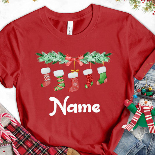 Christmas Socks Colored Edition Personalized Version 2 T-Shirt - Brooke & Belle