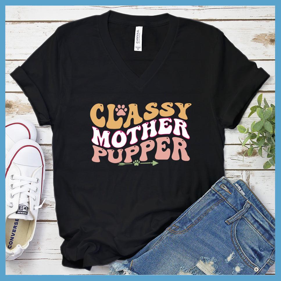 Classy Mother Pupper Colored Print Version 1 V-Neck
