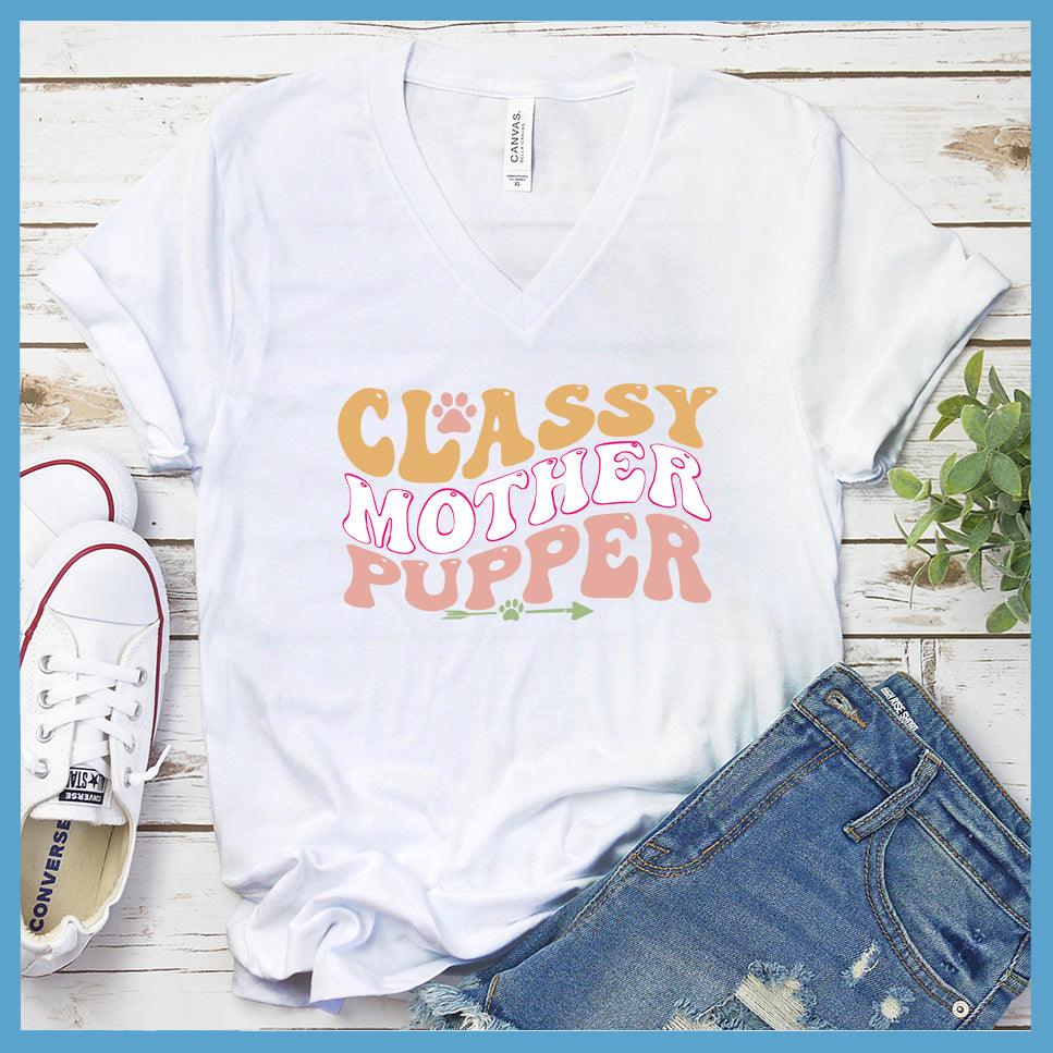 Classy Mother Pupper Colored Print Version 1 V-Neck
