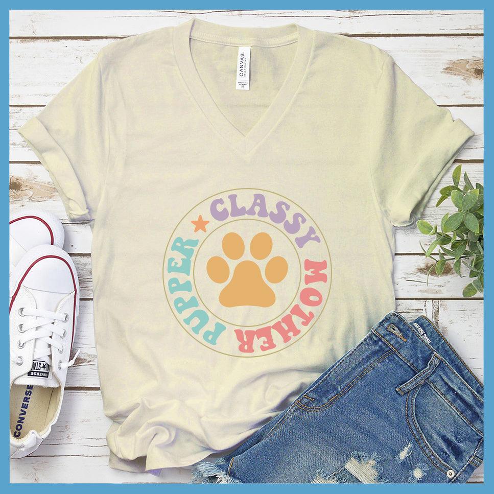 Classy Mother Pupper Colored Print Version 2 V-Neck
