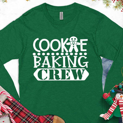 Cookie Baking Crew Long Sleeves Kelly - Fun long sleeve shirt with "Cookie Baking Crew" print for baking lovers