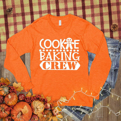 Cookie Baking Crew Long Sleeves Orange - Fun long sleeve shirt with "Cookie Baking Crew" print for baking lovers