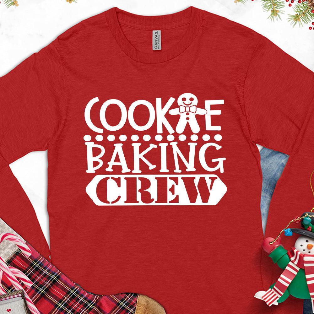 Cookie Baking Crew Long Sleeves Red - Fun long sleeve shirt with "Cookie Baking Crew" print for baking lovers