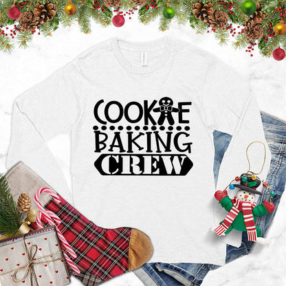 Cookie Baking Crew Long Sleeves White - Fun long sleeve shirt with "Cookie Baking Crew" print for baking lovers
