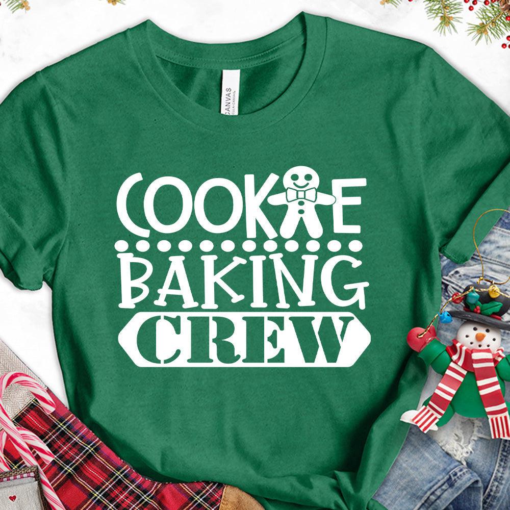 Cookie Baking Crew T-Shirt Heather Grass Green - Graphic tee with "Cookie Baking Crew" and gingerbread man for baking enthusiasts