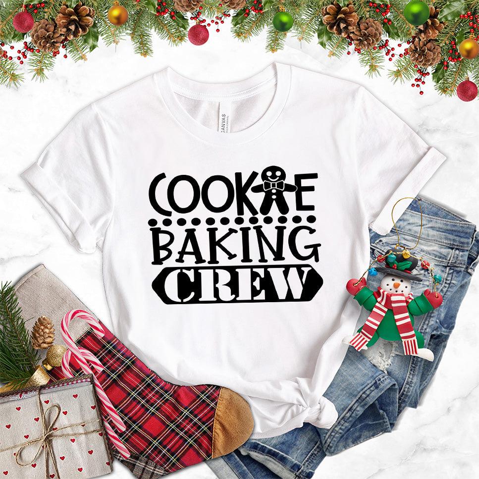 Cookie Baking Crew T-Shirt White - Graphic tee with "Cookie Baking Crew" and gingerbread man for baking enthusiasts