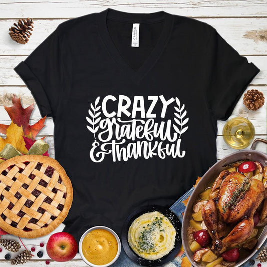 Crazy Grateful & Thankful Version 2 V-Neck - Brooke & Belle