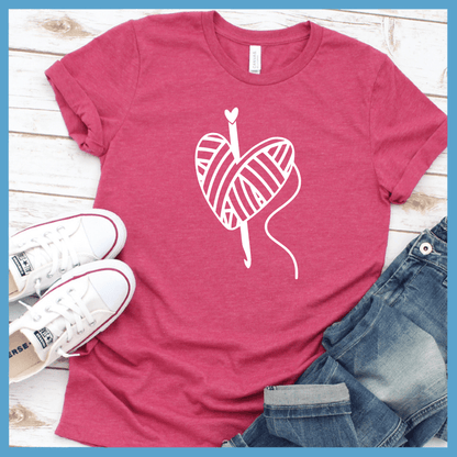 Crochet Hook & Heart Yarn T-Shirt