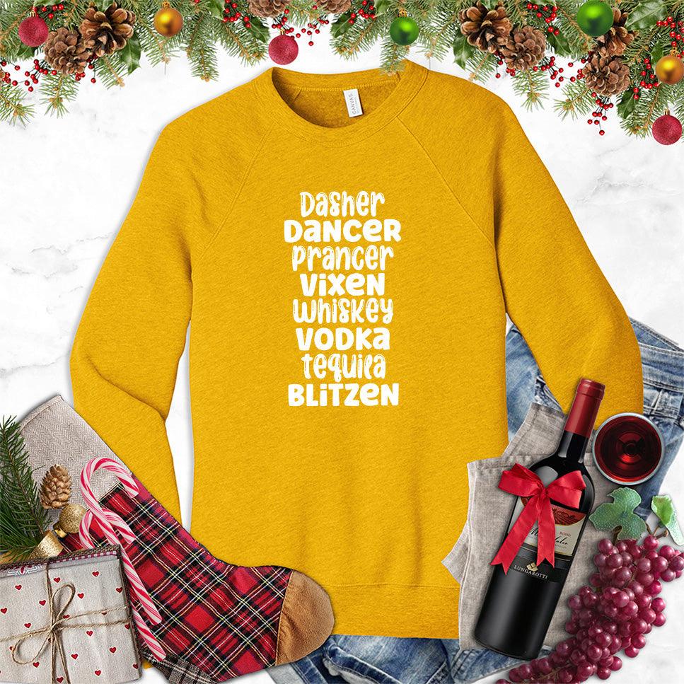 Dasher Dancer Prancer Vixen Whiskey Sweatshirt - Brooke & Belle