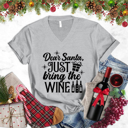 Dear Santa Just Bring The Wine Version 2 V-Neck - Brooke & Belle