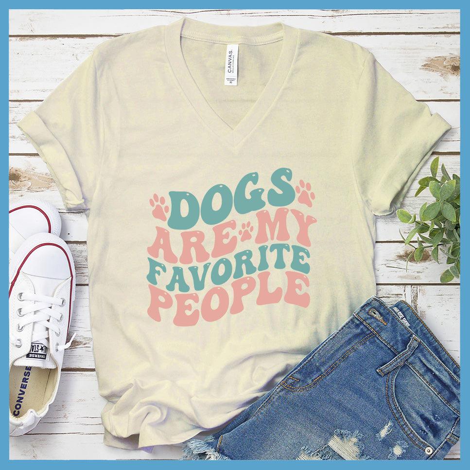 Dogs Are My Favorite People Colored Print V-Neck
