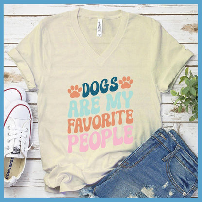 Dogs Are My Favorite People Colored Print Version 2 V-Neck