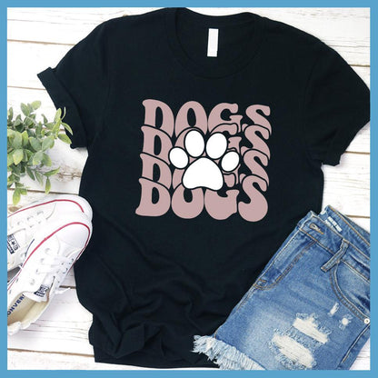 Dogs Paw Wavy Colored Print T-Shirt - Brooke & Belle