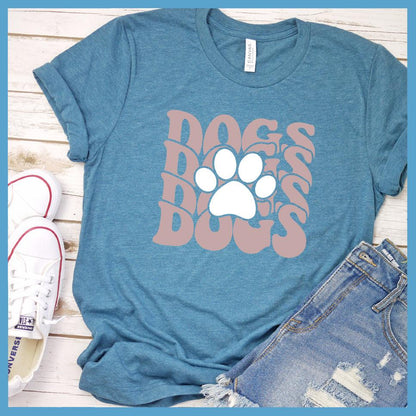 Dogs Paw Wavy Colored Print T-Shirt - Brooke & Belle