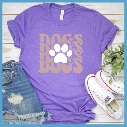 Dogs Paw Wavy Colored Print T-Shirt