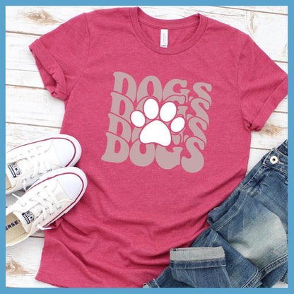 Dogs Paw Wavy Colored Print T-Shirt - Brooke & Belle