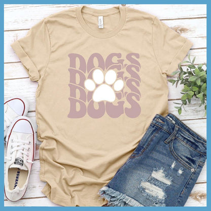 Dogs Paw Wavy Colored Print T-Shirt - Brooke & Belle