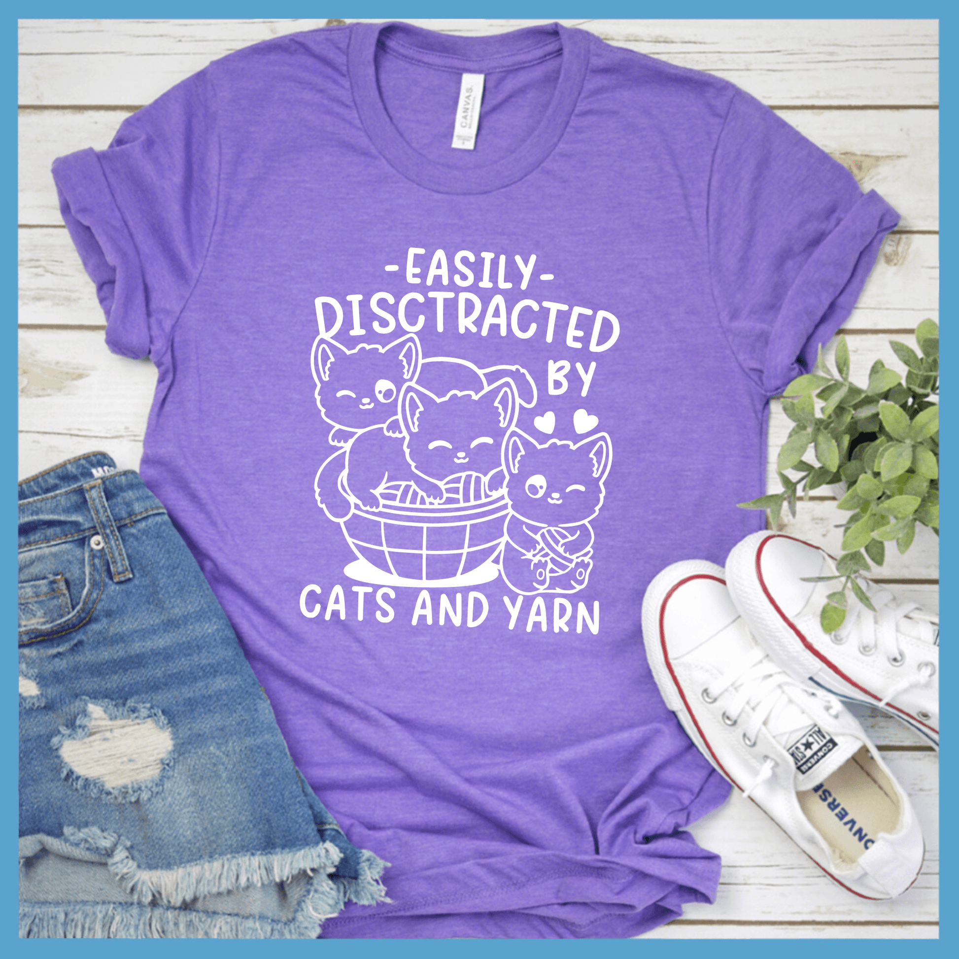 Easily Distracted Cats And Yarns T-Shirt - Brooke & Belle